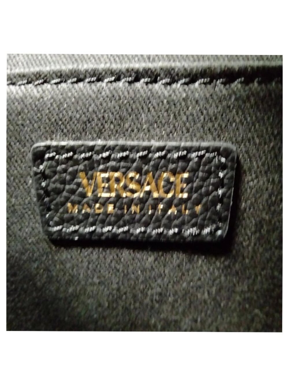 Authentic Versace Virtus Leather Shoulder Bag Black Gold V Logo Crossbody - Picture 16 of 16